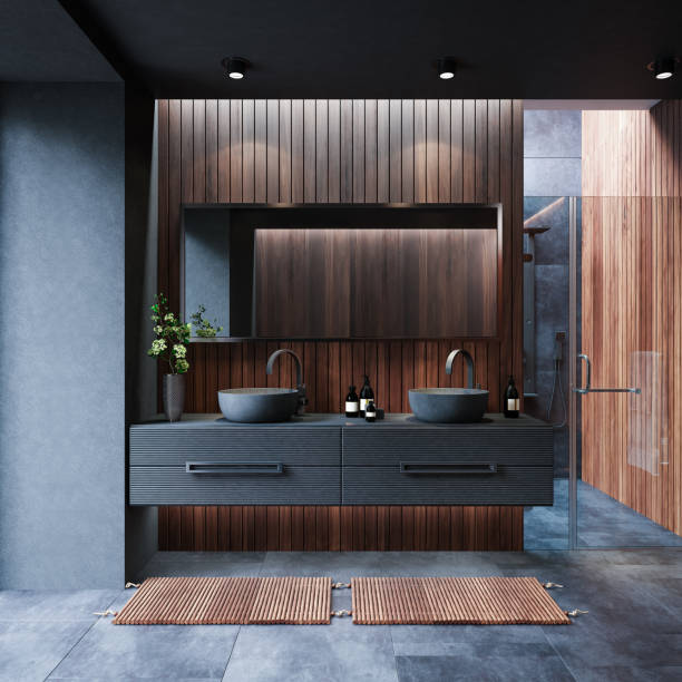 Dark bathroom tile flooring | Carpet Mart